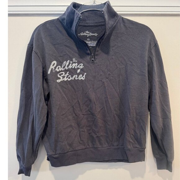Rolling Stones Half Zip Sweatshirt XS – Checkered Tongue Graphic Pullover - Picture 2 of 5
